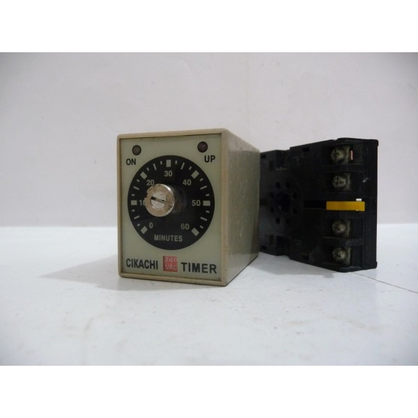 Timer with Base, AH3-1, 0 ~ 60, 240 VAC, CIKACHI Electronics